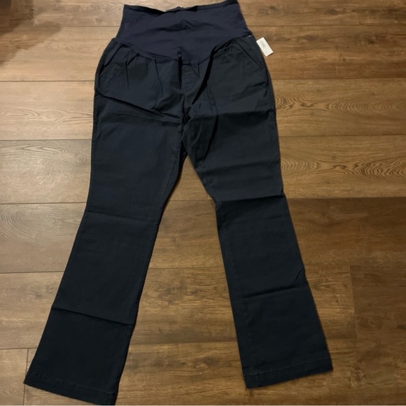 Old Navy Womens 16L 95% Cotton Maternity Bootcut Full Panel Blue Stretch Pockets - Picture 7 of 8